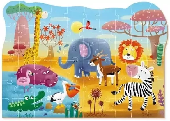 Puzzle 60. W gorącej Afryce. DOP300376 - tantis.pl