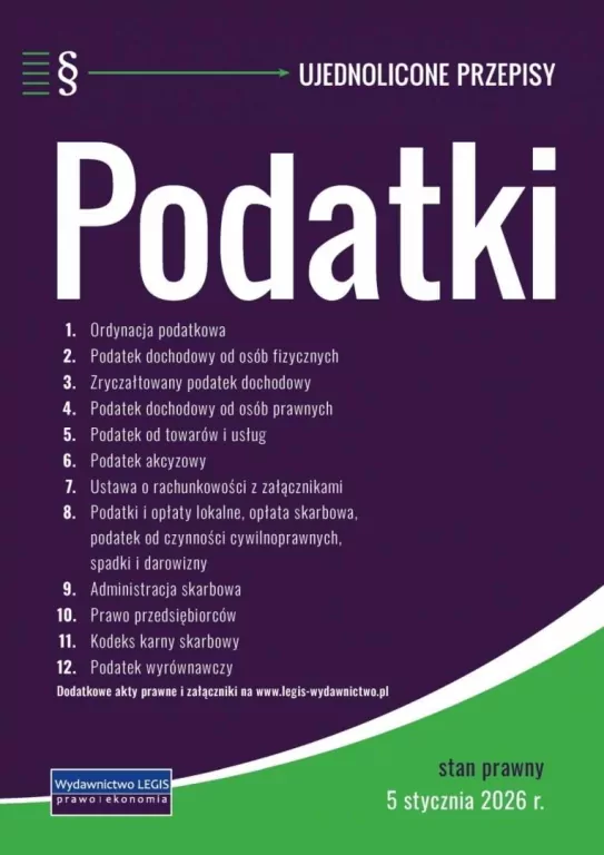 Podatki - stan prawny 5 stycznia 2026 r. - tantis.pl