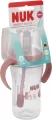 NUK. Butelka do nauki picia ze słomką. 260 ml. Miś - tantis.pl