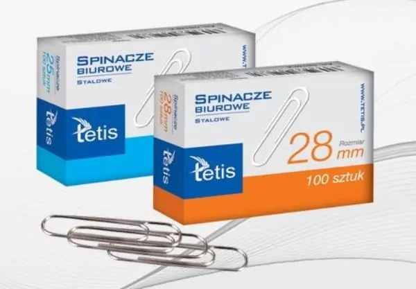 Spinacze biurowe 25mm Tetis - tantis.pl