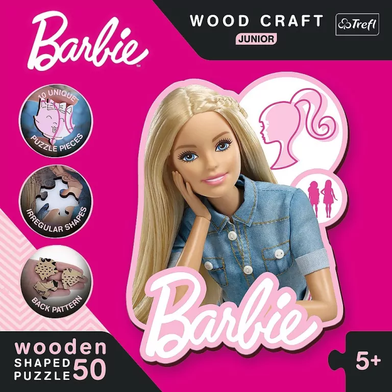 Puzzle drewniane 50. Piękna Barbie - tantis.pl