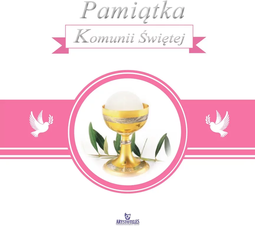 Pamiątka Komunii Świętej - różowa - tantis.pl