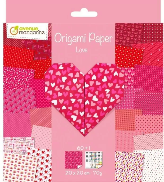 Papier Origami Miłość 20x20cm 70g - tantis.pl