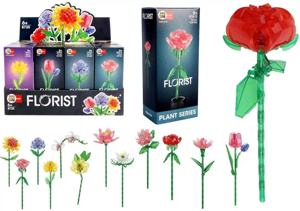 Klocki kwiatki - pojedynczy kwiat MIX - tantis.pl