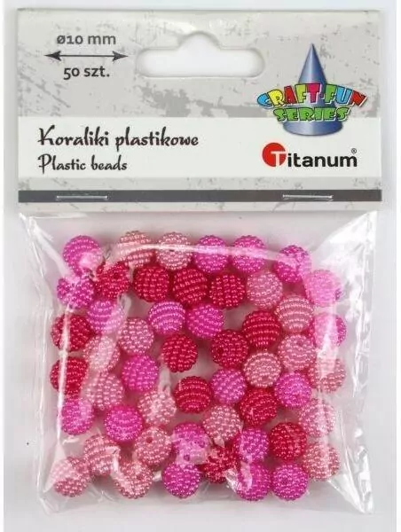 Koraliki plastikowe 10mm różowe 50szt - tantis.pl