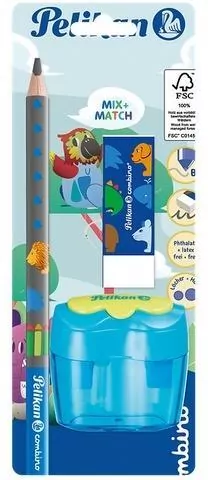 Zestaw Combino ołówek + temperówka + gumka PELIKAN - tantis.pl