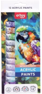 Farby akrylowe 12 kolorów EASY