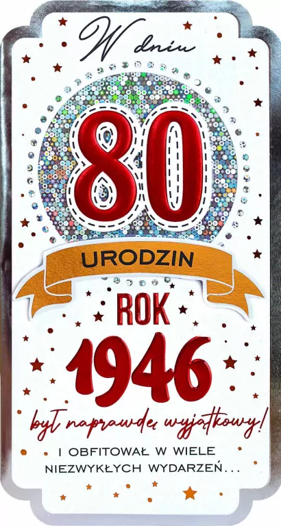 Karnet Urodziny 80 - tantis.pl