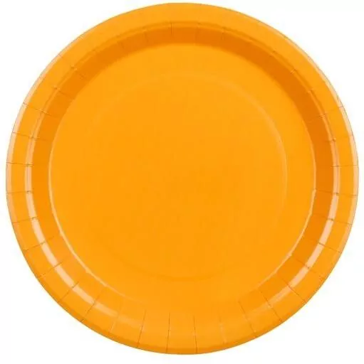 Talerzyki papierowe jasny pomarańczowy 23cm - tantis.pl