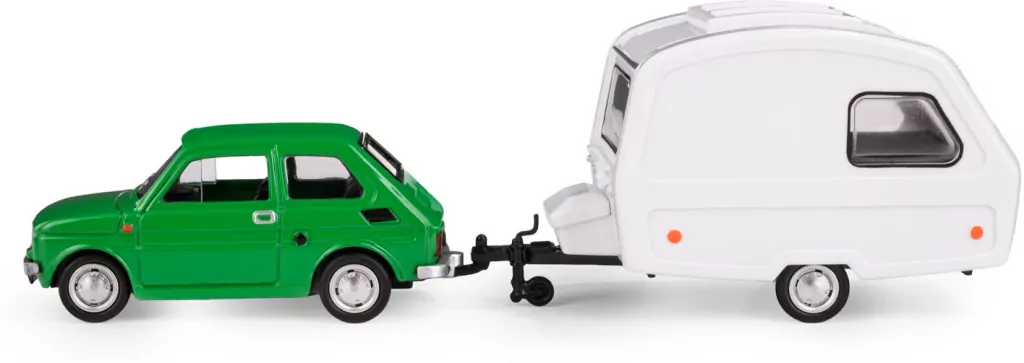 Fiat 126p + przyczepa Niewiadów Kemping zielony - tantis.pl