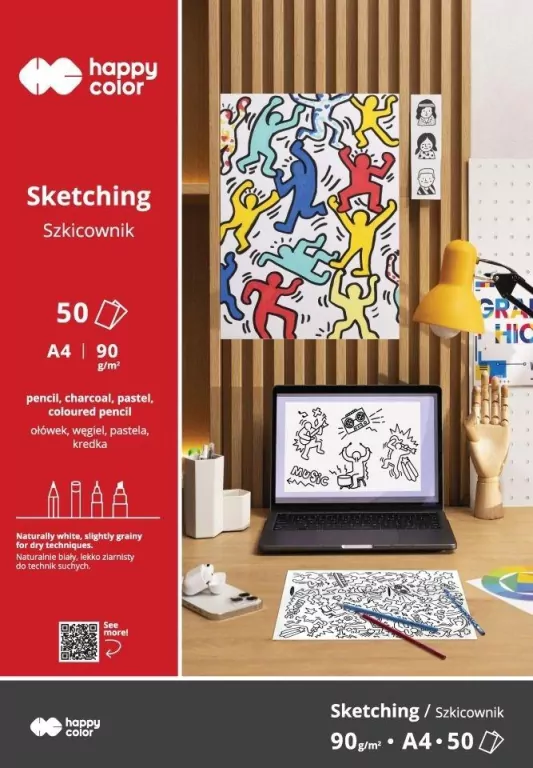 Blok szkicowy Młody Artysta A4/50K 90g Happy Color - tantis.pl