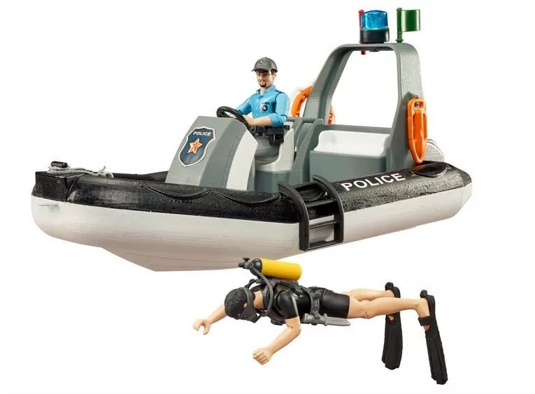 Policyjna łódź motorowa z figurką policjanta - tantis.pl
