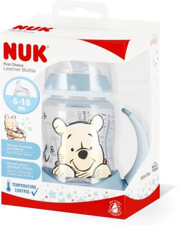NUK. First Choice. Butelka 150ml. 6-18 miesięcy. Kubuś Puchatek - tantis.pl