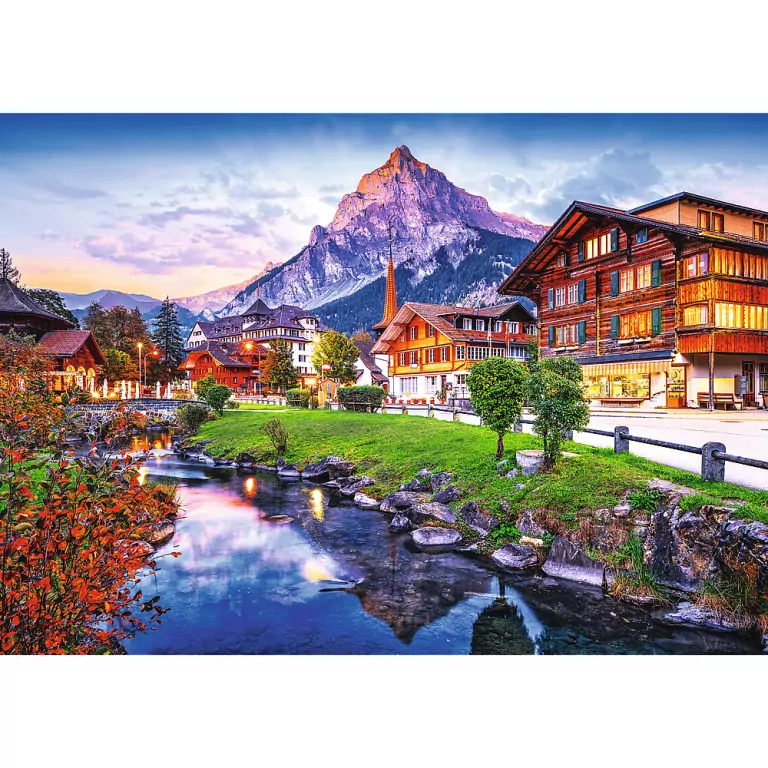 Puzzle 1000. Alpejskie miasteczko Szwajcaria. 10854 - tantis.pl