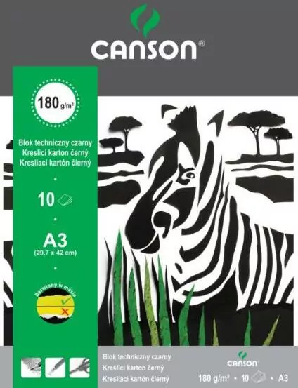 Blok techniczny czarny A3 160G 10ark (zebra) HAMELIN p10 - tantis.pl