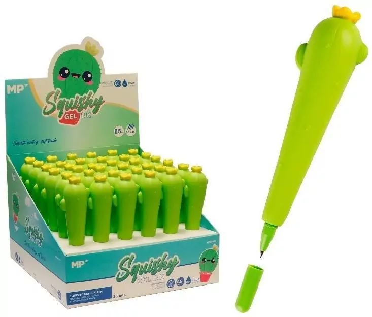 Długopis żelowy 0,5mm Squishy Kaktus (36szt) - tantis.pl