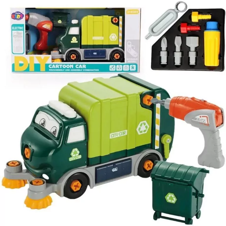 Śmieciarka do skręcania z narzędziami i wkrętarką - tantis.pl