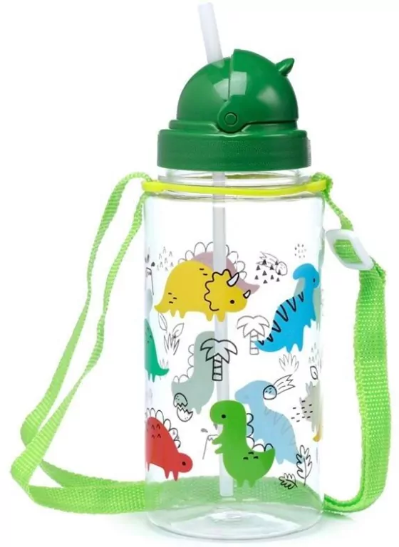 Butelka nietłukąca ze słomką Dinozaury 450ml - tantis.pl