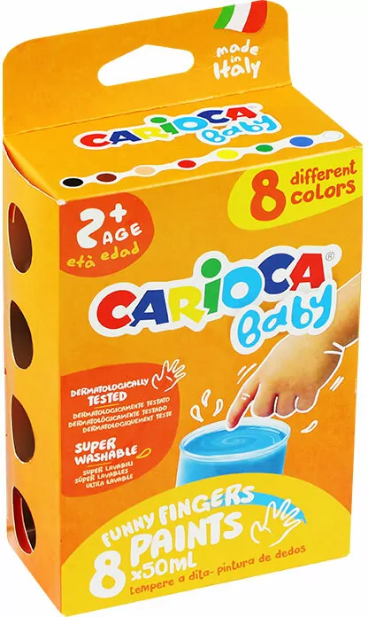 Farby tempera do malowania palcami 8 kolorów - tantis.pl