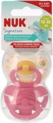 NUK. Signature. Smoczki. 18-36 miesięcy. Kwiatki i czerwony