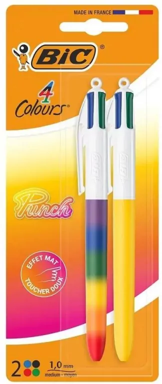 Długopis 4 Colors Punch Rainbow 1mm mix 2szt BIC - tantis.pl