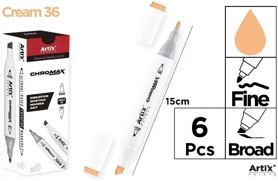 Marker Chromax z 2 końcówk. cream 36 (6szt) - tantis.pl