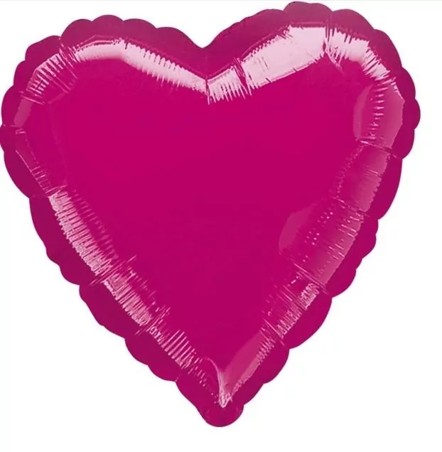 Balon foliowy metalik fuksja serce luzem 43cm - tantis.pl