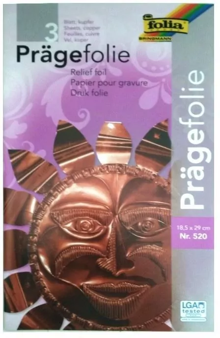 Folia metaliczna 18,5x29cm miedziana 3 arkusze - tantis.pl