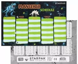 Plan lekcji z tabliczką mnożenia Dino 2