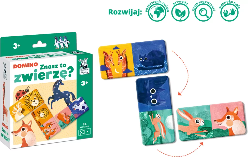 Znasz to zwierzę? Domino. Kapitan Nauka - tantis.pl