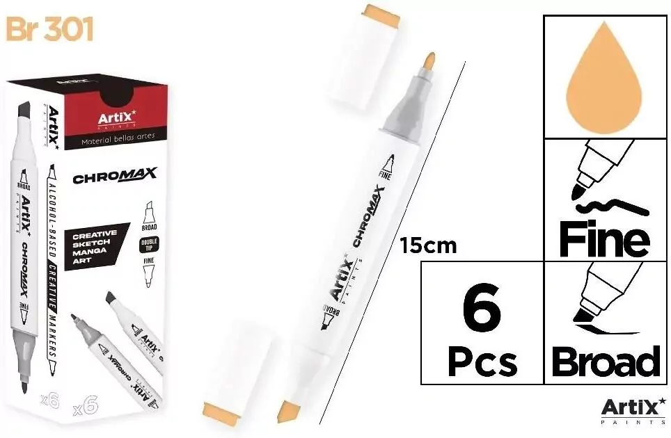 Marker Chromax z 2 końcówk. BR 301 (6szt) - tantis.pl