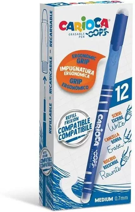 Długopis wymazywalny Oops niebieski. Zestaw 12 sztuk - tantis.pl