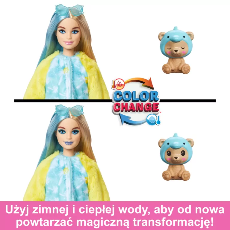 Barbie Color Reveal. Lalka Miś-Delfin - tantis.pl