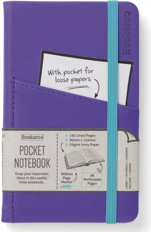 Bookaroo Notatnik Journal Pocket A6. Fioletowy - tantis.pl