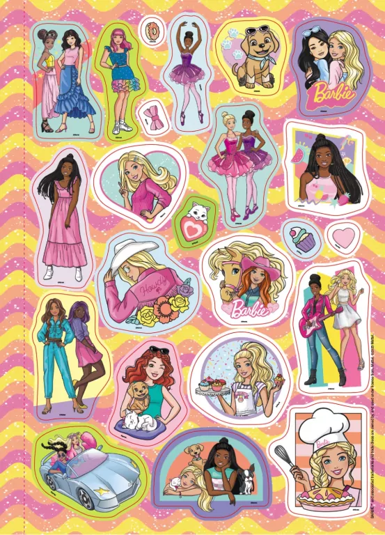 Barbie. Megakolorowanka. Brokatowe naklejki - tantis.pl