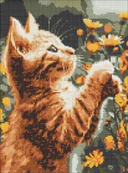 Diamentowa mozaika - Rudy puszystek 30x40cm