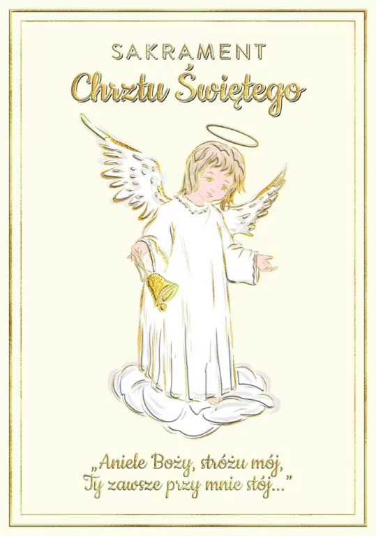 Karnet A5 Chrzest - Anioł Stróż - tantis.pl