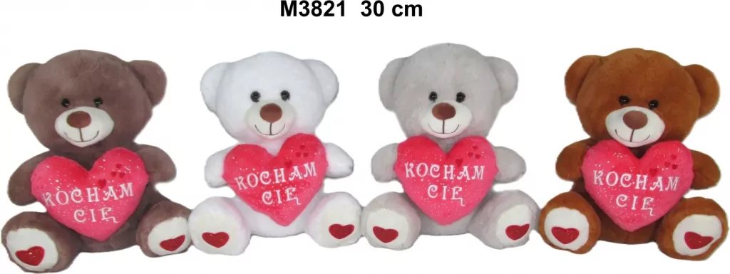 Miś z sercem 30cm MIX - tantis.pl
