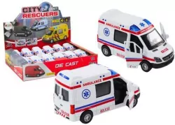 Ambulans karetka 1:32 światła dźwięk napęd biała