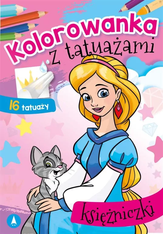 Księżniczki. Kolorowanka z tatuażami - tantis.pl