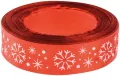 Wstążka satynowa z motywem świątecznym 25mmx22m - tantis.pl