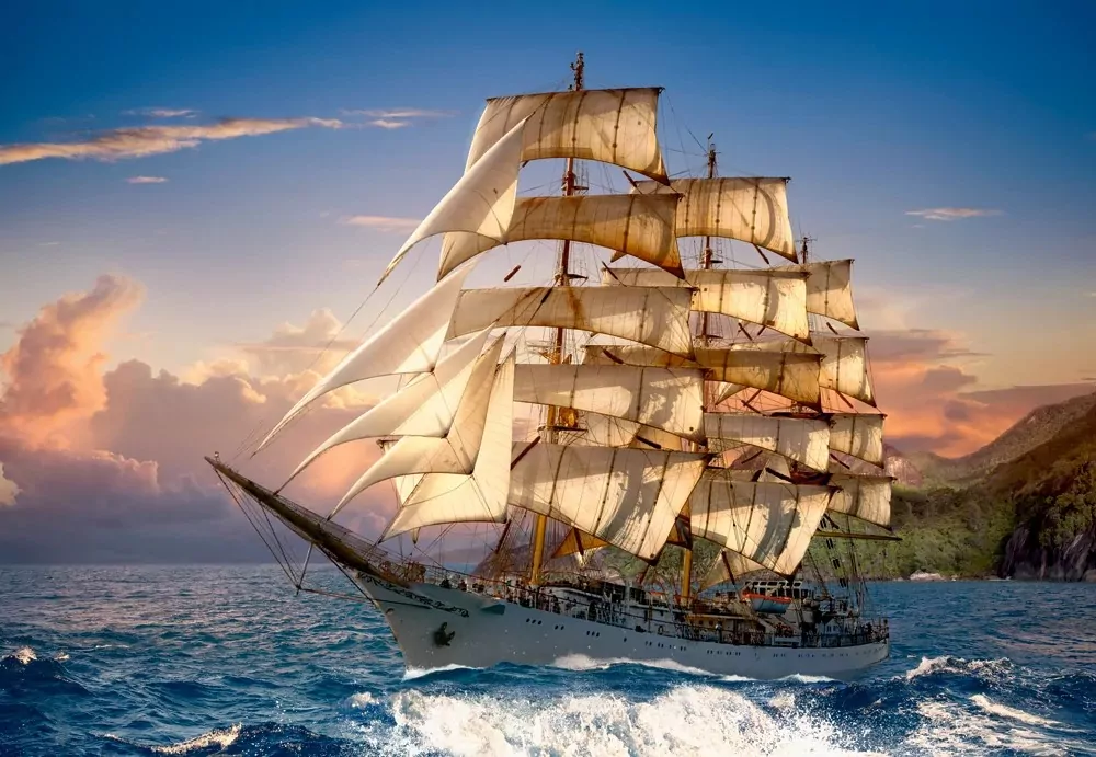 Puzzle 1500. Sailing at Sunset. Żegluga o zmierzchu. 151431 - tantis.pl