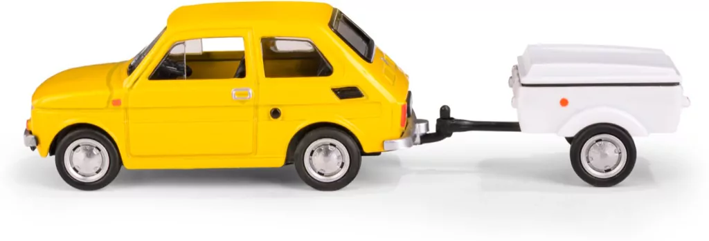 Fiat 126p + przyczepa Niewiadów Krótka żółty - tantis.pl