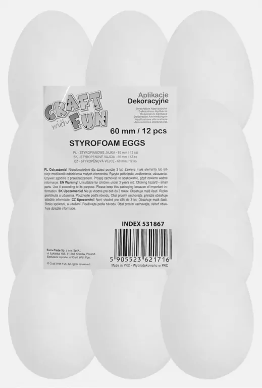 Jajka styropianowe 6cm 12 szt. - tantis.pl