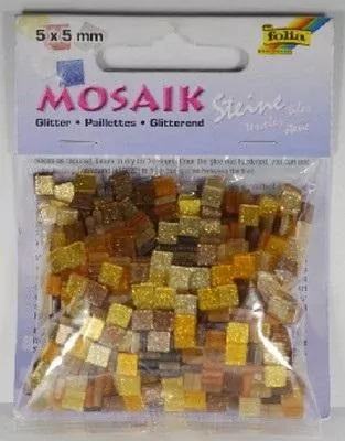 Mozaika. Kamyczki brokatowe 5x5mm. Brązowy - tantis.pl
