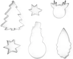 Wykrawacze do ciastek. Merry Christmas, 6 sztuk