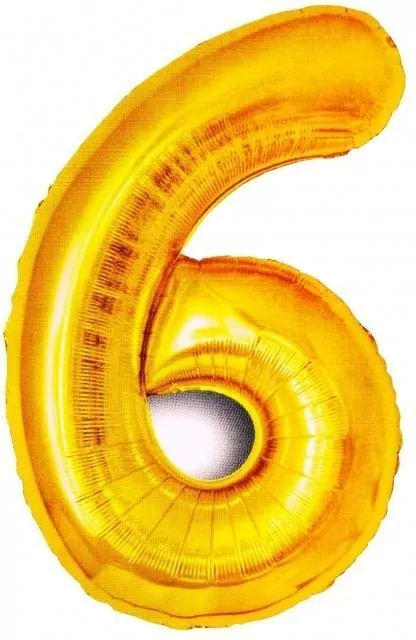 Balon foliowy złoty cyfra 6, wys.81 cm BCF-955-6 - tantis.pl
