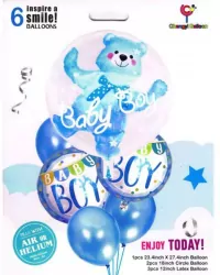 Balony 2w1. Baby Miś, 6 sztuk w zestawie