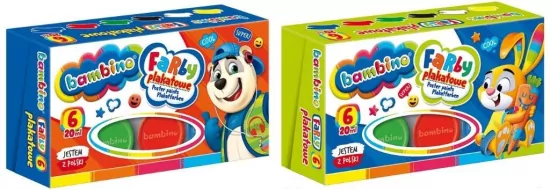 Farby plakatowe Bambino. 6 kolorów