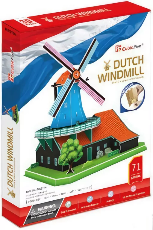 Puzzle 3D. Wiatrak holenderski - tantis.pl